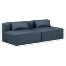  Manufacturer Color_Navy -- Cube 72" Navy Vegan Leather Upholstered 2 pc Armless Modular Loveseat IMAGE 9