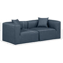  Manufacturer Color_Navy -- Cube 72" Navy Vegan Leather Upholstered 2 pc Modular Loveseat IMAGE 10