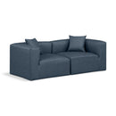 Manufacturer Color_Navy -- Cube 72" Navy Vegan Leather Upholstered 2 pc Modular Loveseat IMAGE 1