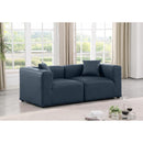  Manufacturer Color_Navy -- Cube 72" Navy Vegan Leather Upholstered 2 pc Modular Loveseat IMAGE 2
