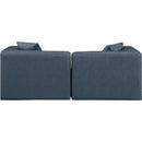  Manufacturer Color_Navy -- Cube 72" Navy Vegan Leather Upholstered 2 pc Modular Loveseat IMAGE 3