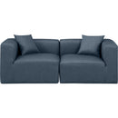  Manufacturer Color_Navy -- Cube 72" Navy Vegan Leather Upholstered 2 pc Modular Loveseat IMAGE 4