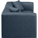  Manufacturer Color_Navy -- Cube 72" Navy Vegan Leather Upholstered 2 pc Modular Loveseat IMAGE 5
