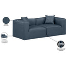  Manufacturer Color_Navy -- Cube 72" Navy Vegan Leather Upholstered 2 pc Modular Loveseat IMAGE 9
