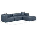  Manufacturer Color_Navy -- Cube 108" Navy Vegan Leather Upholstered 4 pc Modular Sectional IMAGE 10