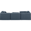  Manufacturer Color_Navy -- Cube 108" Navy Vegan Leather Upholstered 4 pc Modular Sectional IMAGE 3