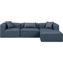  Manufacturer Color_Navy -- Cube 108" Navy Vegan Leather Upholstered 4 pc Modular Sectional IMAGE 4