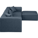 Meridian Cube Navy Blue Vegan Leather Modular Sectional IMAGE 5