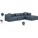 Meridian Cube Navy Blue Vegan Leather Modular Sectional IMAGE 9