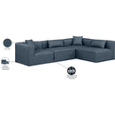  Manufacturer Color_Navy -- Cube 108" Navy Vegan Leather Upholstered 4 pc Modular Sectional IMAGE 10