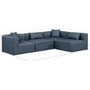  Manufacturer Color_Navy -- Cube 108" Navy Vegan Leather Upholstered 4 pc Modular Sectional IMAGE 11
