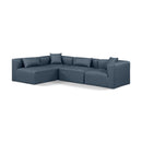  Manufacturer Color_Navy -- Cube 108" Navy Vegan Leather Upholstered 4 pc Modular Sectional IMAGE 1