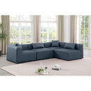  Manufacturer Color_Navy -- Cube 108" Navy Vegan Leather Upholstered 4 pc Modular Sectional IMAGE 2