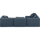 Manufacturer Color_Navy -- Cube 108" Navy Vegan Leather Upholstered 4 pc Modular Sectional IMAGE 3