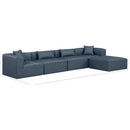  Manufacturer Color_Navy -- Cube 144" Navy Vegan Leather Upholstered 5 pc Modular Sectional IMAGE 10