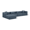  Manufacturer Color_Navy -- Cube 144" Navy Vegan Leather Upholstered 5 pc Modular Sectional IMAGE 1