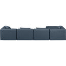  Manufacturer Color_Navy -- Cube 144" Navy Vegan Leather Upholstered 5 pc Modular Sectional IMAGE 3
