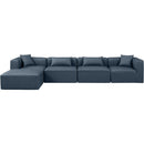  Manufacturer Color_Navy -- Cube 144" Navy Vegan Leather Upholstered 5 pc Modular Sectional IMAGE 4
