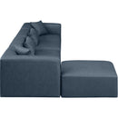  Manufacturer Color_Navy -- Cube 144" Navy Vegan Leather Upholstered 5 pc Modular Sectional IMAGE 5