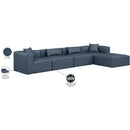  Manufacturer Color_Navy -- Cube 144" Navy Vegan Leather Upholstered 5 pc Modular Sectional IMAGE 9