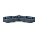  Manufacturer Color_Navy -- Cube 108" Navy Vegan Leather Upholstered 5 pc Modular Sectional IMAGE 1