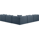  Manufacturer Color_Navy -- Cube 108" Navy Vegan Leather Upholstered 5 pc Modular Sectional IMAGE 3