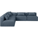  Manufacturer Color_Navy -- Cube 108" Navy Vegan Leather Upholstered 5 pc Modular Sectional IMAGE 4