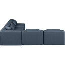 Manufacturer Color_Navy -- Cube 108" Navy Vegan Leather Upholstered 5 pc Modular Sectional IMAGE 5