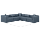  Manufacturer Color_Navy -- Cube 108" Navy Vegan Leather Upholstered 5 pc Modular Sectional IMAGE 11
