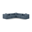 Manufacturer Color_Navy -- Cube 108" Navy Vegan Leather Upholstered 5 pc Modular Sectional IMAGE 1