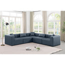  Manufacturer Color_Navy -- Cube 108" Navy Vegan Leather Upholstered 5 pc Modular Sectional IMAGE 2