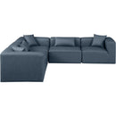  Manufacturer Color_Navy -- Cube 108" Navy Vegan Leather Upholstered 5 pc Modular Sectional IMAGE 4