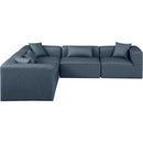 Meridian Cube Navy Blue Vegan Leather Modular Sectional IMAGE 4