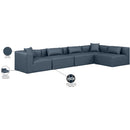  Manufacturer Color_Navy -- Cube 144" Navy Vegan Leather Upholstered 5 pc Modular Sectional IMAGE 10