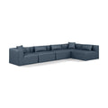  Manufacturer Color_Navy -- Cube 144" Navy Vegan Leather Upholstered 5 pc Modular Sectional IMAGE 1