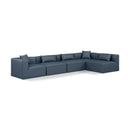  Manufacturer Color_Navy -- Cube 144" Navy Vegan Leather Upholstered 5 pc Modular Sectional IMAGE 1