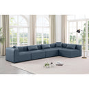  Manufacturer Color_Navy -- Cube 144" Navy Vegan Leather Upholstered 5 pc Modular Sectional IMAGE 2