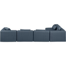  Manufacturer Color_Navy -- Cube 144" Navy Vegan Leather Upholstered 5 pc Modular Sectional IMAGE 3