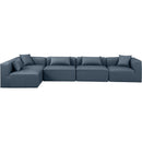  Manufacturer Color_Navy -- Cube 144" Navy Vegan Leather Upholstered 5 pc Modular Sectional IMAGE 4