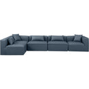 Meridian Cube Navy Blue Vegan Leather Modular Sectional IMAGE 4