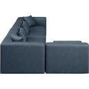  Manufacturer Color_Navy -- Cube 144" Navy Vegan Leather Upholstered 5 pc Modular Sectional IMAGE 5