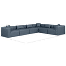  Manufacturer Color_Navy -- Cube 144" Navy Vegan Leather Upholstered 6 pc Modular Sectional IMAGE 11