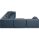  Manufacturer Color_Navy -- Cube 144" Navy Vegan Leather Upholstered 6 pc Modular Sectional IMAGE 4