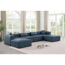  Manufacturer Color_Navy -- Cube 144" Navy Vegan Leather Upholstered 6 pc Modular Sectional IMAGE 2