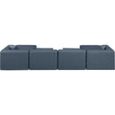  Manufacturer Color_Navy -- Cube 144" Navy Vegan Leather Upholstered 6 pc Modular Sectional IMAGE 3