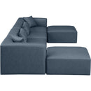  Manufacturer Color_Navy -- Cube 144" Navy Vegan Leather Upholstered 6 pc Modular Sectional IMAGE 5