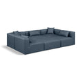  Manufacturer Color_Navy -- Cube 108" Navy Vegan Leather Upholstered 6 pc Modular Sectional IMAGE 1