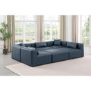  Manufacturer Color_Navy -- Cube 108" Navy Vegan Leather Upholstered 6 pc Modular Sectional IMAGE 2