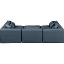 Manufacturer Color_Navy -- Cube 108" Navy Vegan Leather Upholstered 6 pc Modular Sectional IMAGE 3