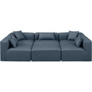  Manufacturer Color_Navy -- Cube 108" Navy Vegan Leather Upholstered 6 pc Modular Sectional IMAGE 4